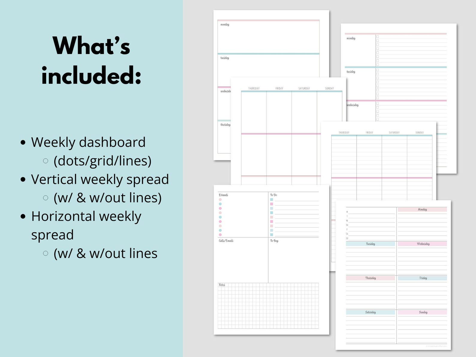 Weekly Planner Printable Pages | Printable Weekly Planner | Undated ...