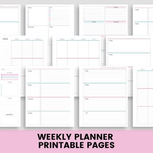 Weekly Planner Printable Pages | Printable Weekly Planner | Undated Weekly Planner Pages | Planner Printable PDF - Fits Disc Bound Planners