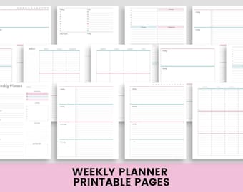 Weekly Planner Printable Pages | Printable Weekly Planner | Undated Weekly Planner Pages | Planner Printable PDF - Fits Disc Bound Planners
