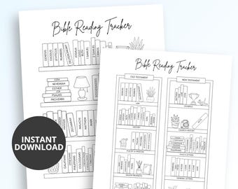 Bible Reading Tracker Printable | Books of the Bible Checklist | Bible Reading Log | Christian Planner Insert