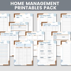 Home Management Binder Printables, Household Planner Kit, Cleaning Checklist, Budget Tracker, Password Log, Busy Mom Organization System