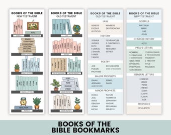Books of the Bible Printable Bookmarks | Bible Study Bookmarks | Old and New Testament Reference | Christian Printable PDF