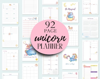 Unicorn Planner Inserts | Unicorn Planner Pages Printable | Vertical and Dashboard Weekly Layout Planner Inserts | Fits Discbound Planners