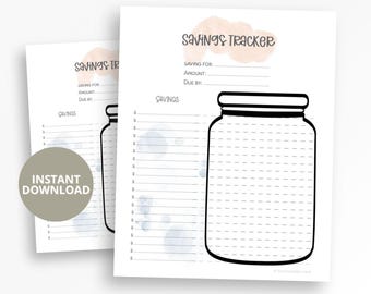 Savings Tracker Printable, Money Saving Planner Insert, Budget Savings Sheet, Cash Savings Log, US Letter Classic Happy Planner