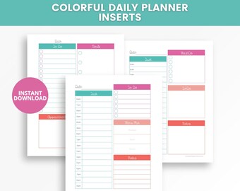 Daily Planner Inserts Printable, Daily To Do List, Time Blocking Planner Pages, Planner Insert PDF, Busy Mom Planner