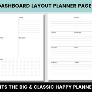 Weekly Dashboard Layout Planner Insert - Printable Planner Inserts - Fits Disc Bound Planners - Printable PDF
