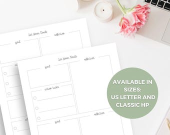 Modèle de planification d'objectifs à imprimer, insert pour agenda d'objectifs, outil de suivi des objectifs à imprimer, feuille de réflexion, recharge Happy Planner (PDF)