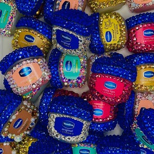 Mini Bedazzle & Bling Vaseline Lip Therapy Lip Balms w/ Glass Rhinestones