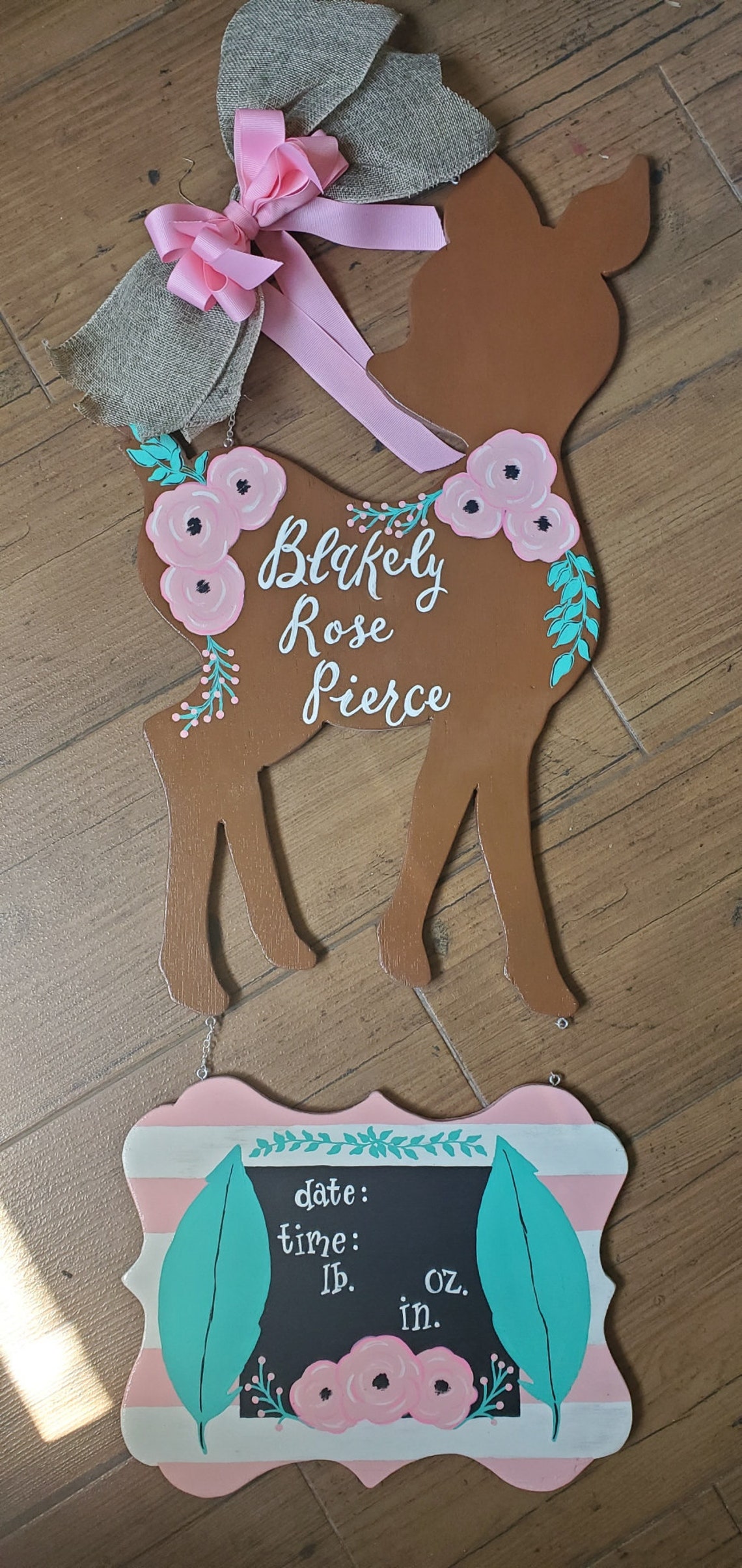 Personalized baby door hanger/ custom baby girl hanger for Etsy