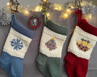 Handmade Knitted Christmas Stocking