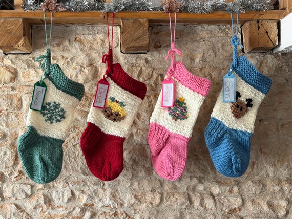 Handmade Knitted Personalised Christmas Stocking