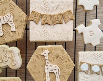 10 Safari Baby Shower Cookies Baby Party Fondant Cookies Personalized
