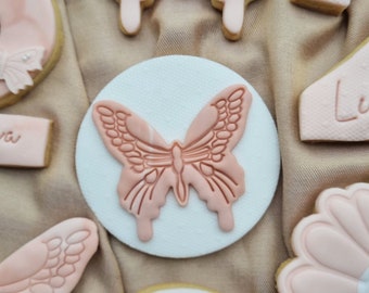 5 x personalisierte Fondant Kekse Schmetterling