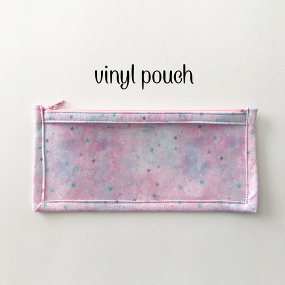 Pink Star Nebula Vinyl Pouch / Pencil Bag / Small Project Bag 