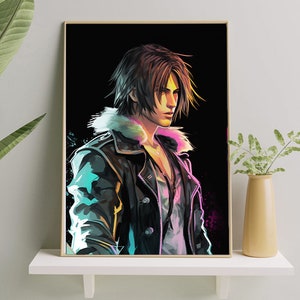 Squall Leonhart &quot;Leon&quot; A4 Digital Art Print, Final Fantasy VIII Self-Print Decor for Fans & Game Rooms
