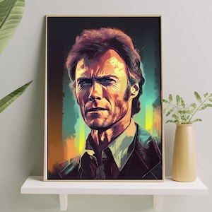 Clint Eastwood A4 Digital Art Print, Self-Print Hollywood Legend Decor for Fans & Movie Enthusiasts