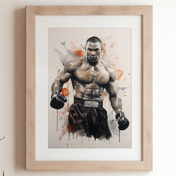 Mike Tyson A4 Watercolour Print - Tribute to the Boxing Legend and World Champion