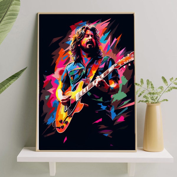 Dave Grohl-Inspired A4 Art Print, Self-Print, Rock Legend Tribute Decor for Fans & Music Lovers