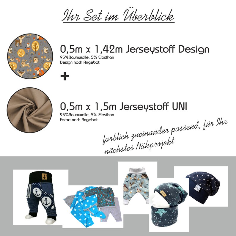 Digital Animal Skin Stoffpaket 0,5m Jerseystoff 0,5m UNI Jersey zum Nähen Kinderkleidung Mädchen Jungen Set56 Bild 7