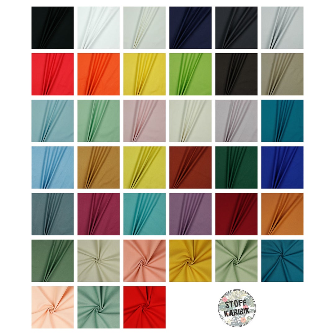 Canvas Plain Fabric Sold by the Meter 100% Cotton 39 Colors - Etsy