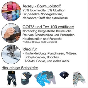 Flugzeug Stoffpaket 0,5m Jerseystoff 0,5m UNI Jersey zum Nähen Kinderkleidung Mädchen Jungen Set09 Bild 3