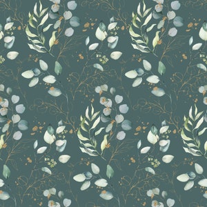 Eucalyptus Dark Green 100% Cotton Fabric Children's Fabric Sold by the Meter Sewing Fabric Decorative Fabric BC045