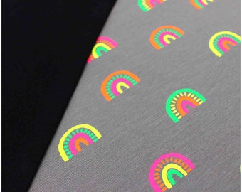 Rainbow Neon Grey Fabric Pack 0,5 m Jersey fabric + 0,5 m Cuff fabric package Set21