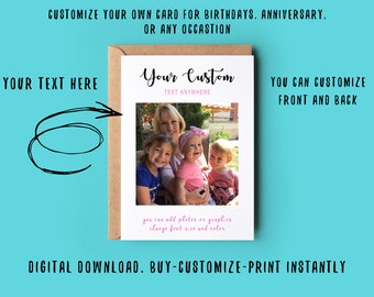 Personalized Card- Custom greeting card-Printable gift card