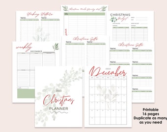 Christmas Planner - Holiday Planner- Printable Christmas Planner- Digital Christmas Planner- Simple Holiday Planner