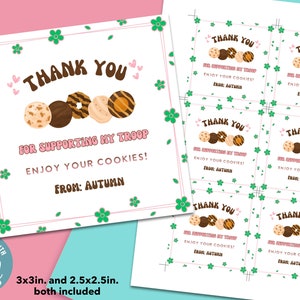 Girl Scout Thank You Tags- Thank You For Supporting Our Troop- Girl Scout Cookie Thank You - Girl Scout Tags - Girl Scout Cookies