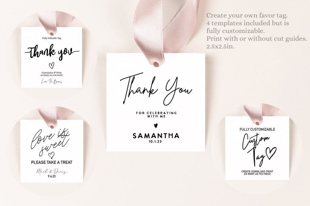 Printable Custom Gift Tag-editable Gift Tag Square - Etsy