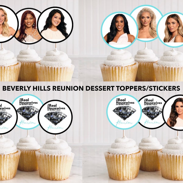 Real Housewives of Beverly Hills Reunion Printable- Real Housewives cupcake toppers- Real housewives party- Real Housewives reunion Party
