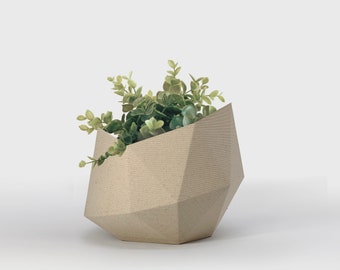 Indoor Planter Wood Planter 3D Printed Planter Succulent Pots Minimal Pots Minimal Planter Eco-friendly Pots Geometric Planters - Euclid