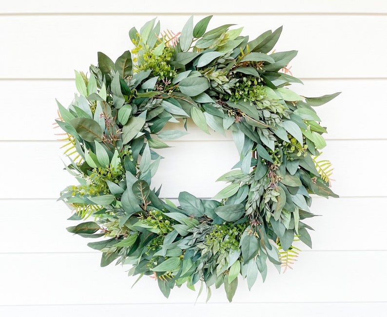 Rustic Eucalyptus Front Door Wreath Year Round Greenery