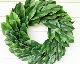 Magnolia Wreath | Magnolia Leaf Wreath | Modern Farmhouse Wreath for Front Door | Year Round Wreath | Everyday Wreath