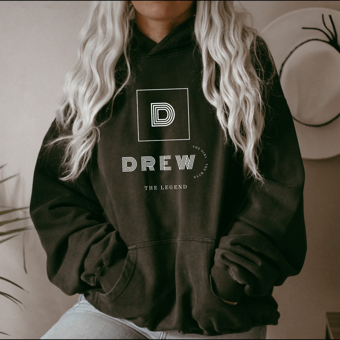 Drew Drew hoodie black hoodie personalized hoodie Drew | Etsy