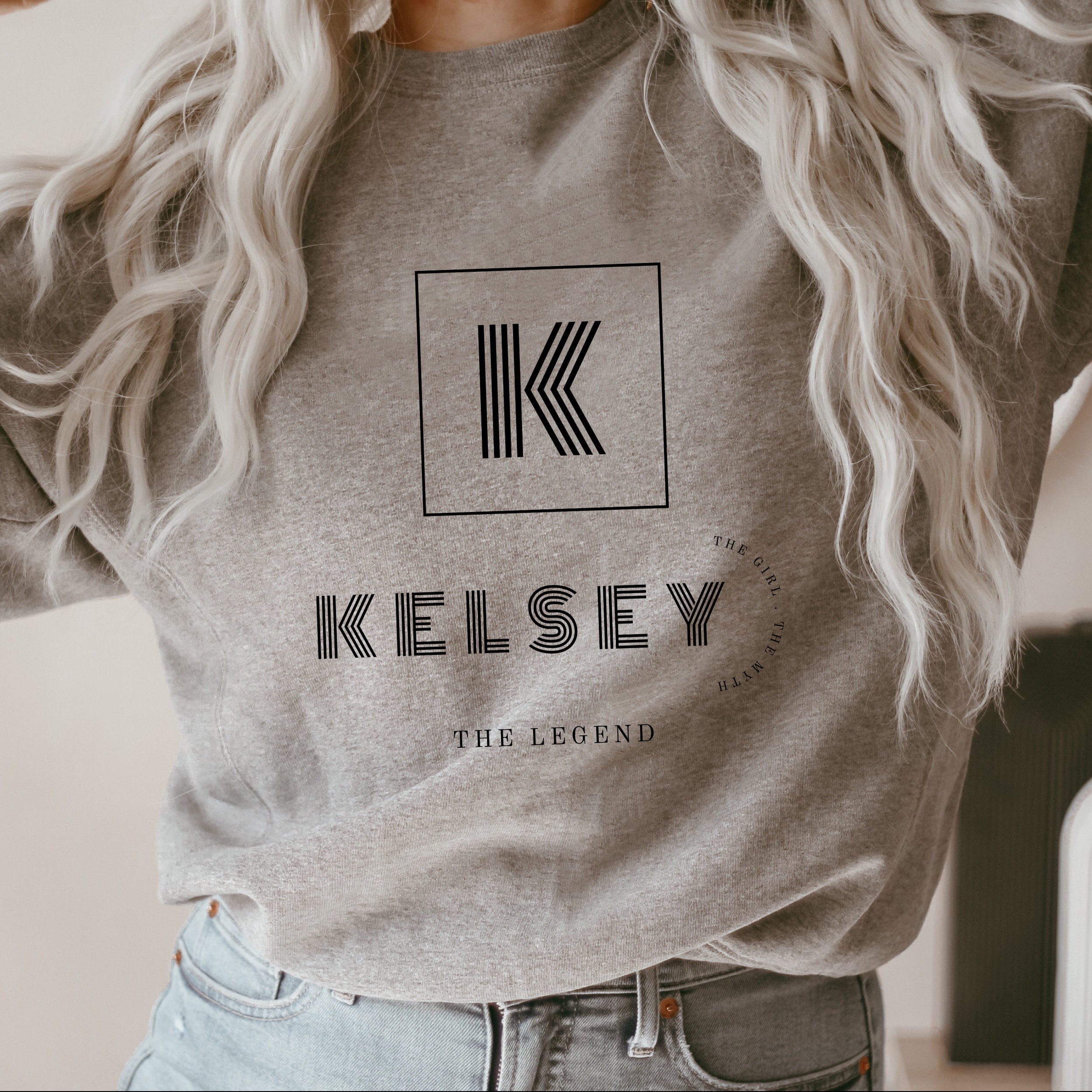 Kelsey grey sweatshirt sweatshirt monogram monogrammed Etsy
