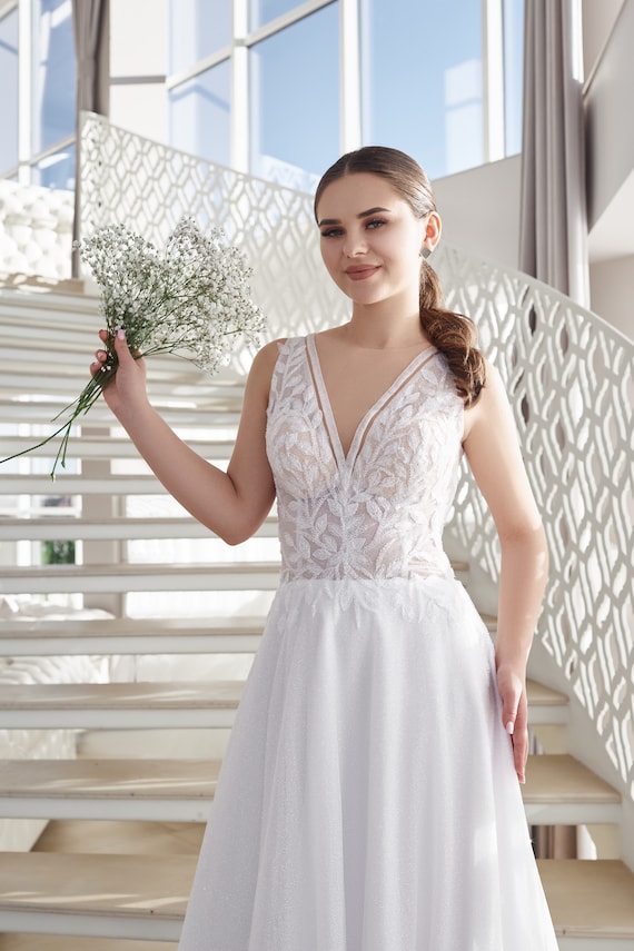 Deep V Neck Wedding Dress Necklace Deep V Necklace Wedding Dress