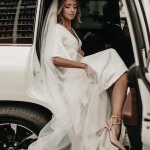 Autumn Wedding Dress Long Sleeves, Elegant Bridal Dress, Gode Gown, Satin gown, Mermaid Syle Bride,Desighner Wedding Dress, Wedding Bidal