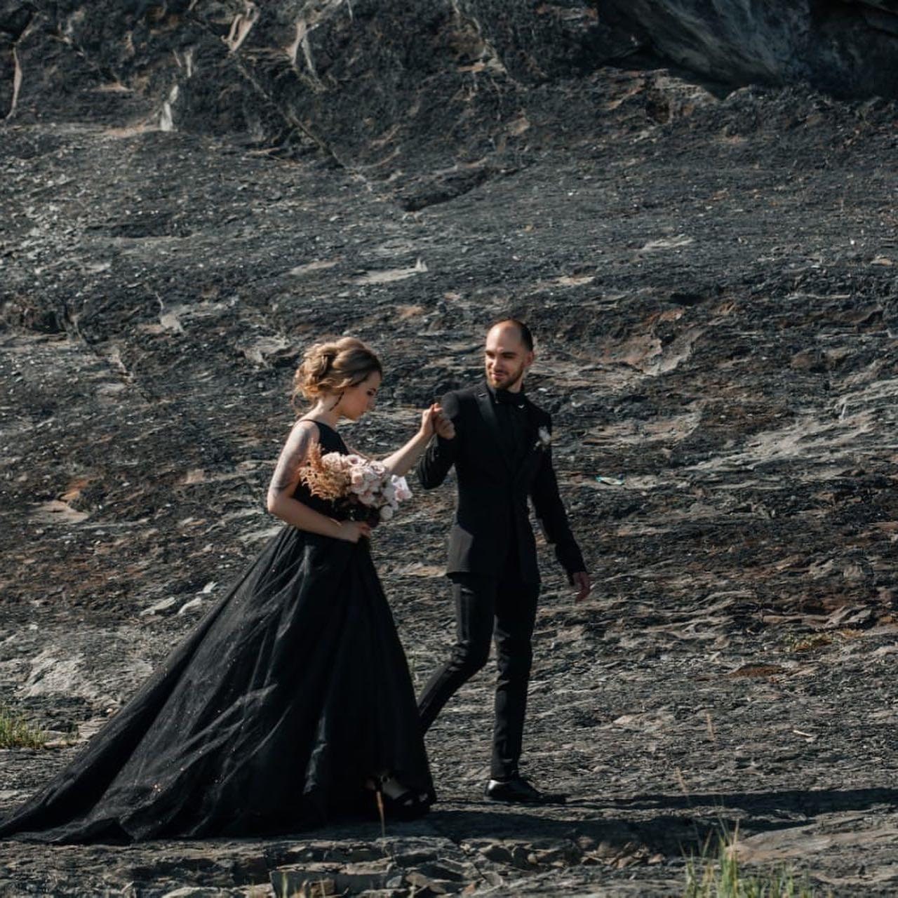 Black Wedding Dress Dark Fairytale Dress Halloween Bride