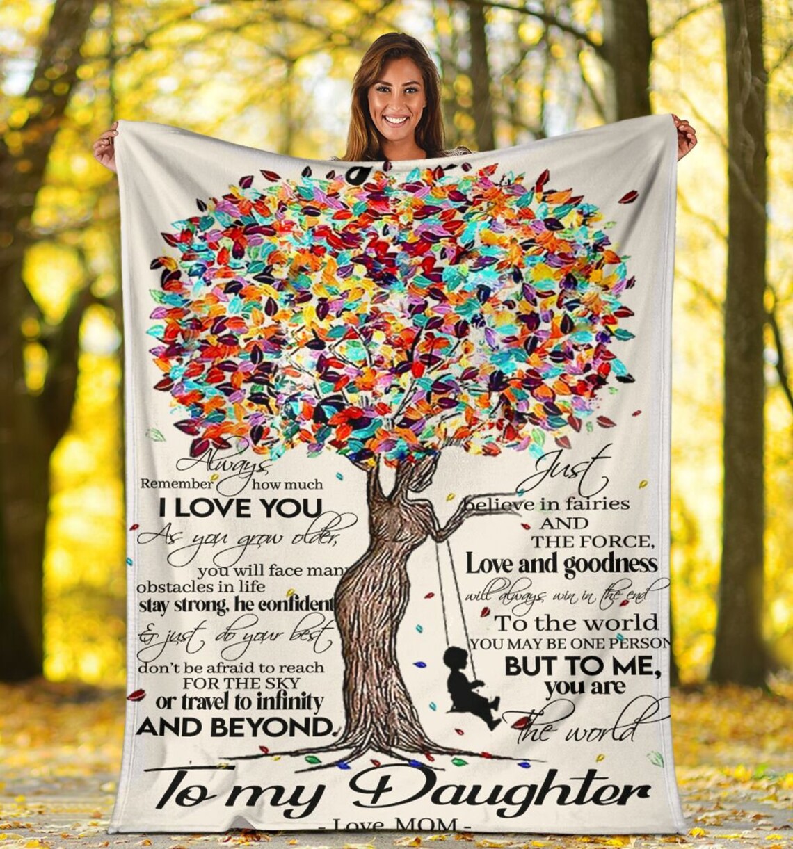To my daughter quilt Love Tree Letter To My Daughter To My Etsy