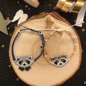 Meeko bracelet in Miyuki beads - Raccoon
