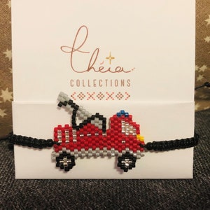 Sam Bracelet in Miyuki Beads - Fire Truck