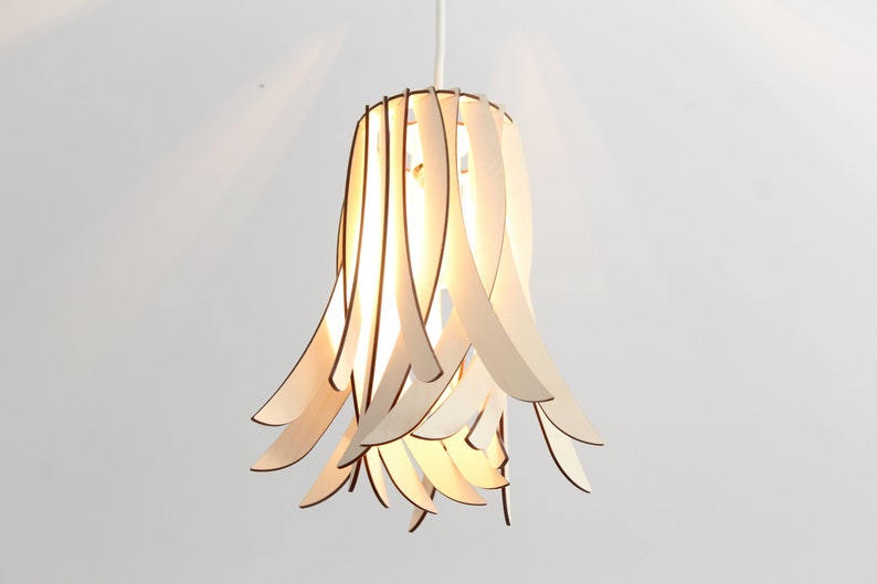 Narzisse Deckenlampenschirm aus Holz Bild 2