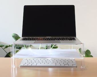 Laptop Ständer und Schreibtisch Organizer - Zwei Tier