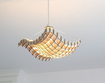 Wave Wooden Ceiling Lampshade