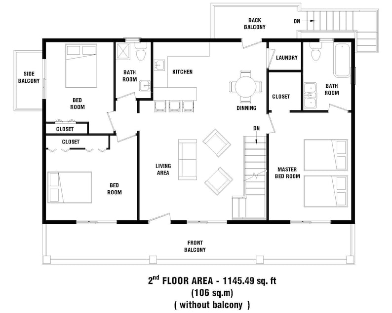 custom-flat-roof-apartment-house-plan-6-bedroom-4-bathroom-etsy