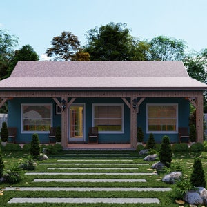 2 BedRoom & 2 BathRoom Traditional House Plan with Free Oragnal CAD File