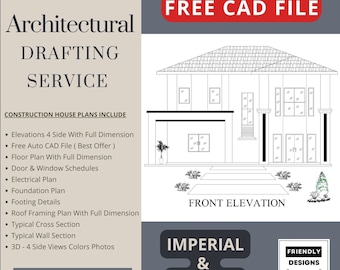 Custom Architectural House Plan Service with Free Original CAD File