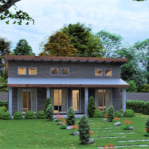 Modern Traditional House Plan 3 BedRoom & 2 BathRoom with Free Oragnal CAD File